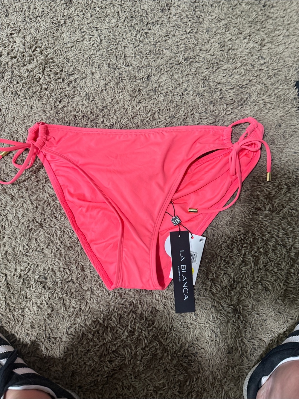 La Blanca Neon Coral Side-Tie Bikini Bottom